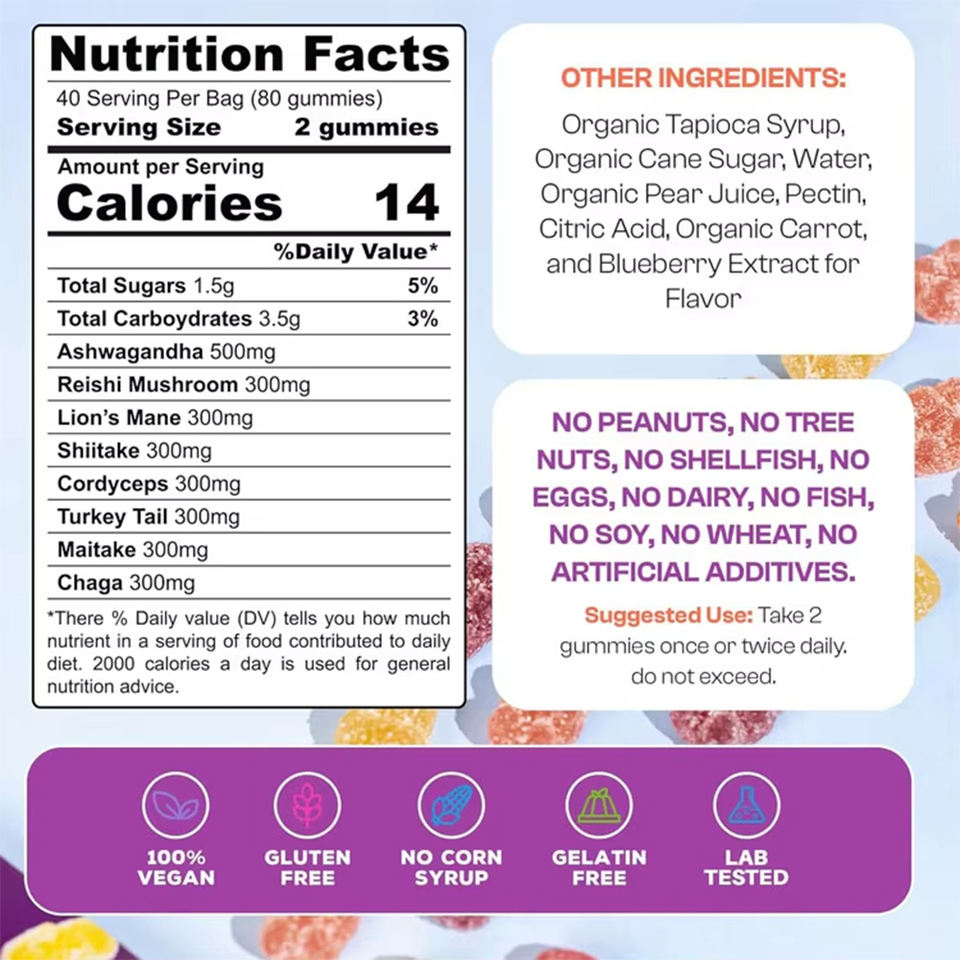 Organic Nootropic Mushroom Gummies™